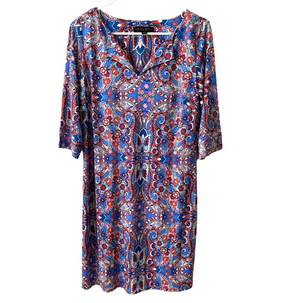 Laundry by Shelli Segal Paisley Shirt Dress Medium - Picture 8 of 8